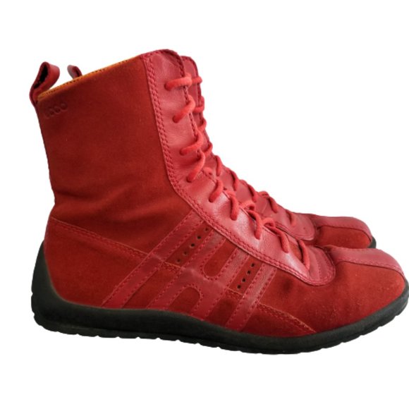 Ecco Suede Lace Up Ankle Boots Size 7